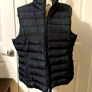 Vest, blue and green plaid